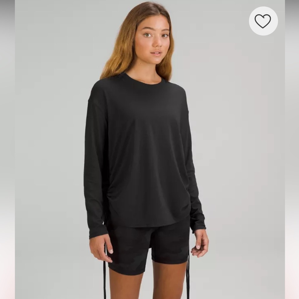 Lululemon Side Cinch Black Long Sleeve Women's Top